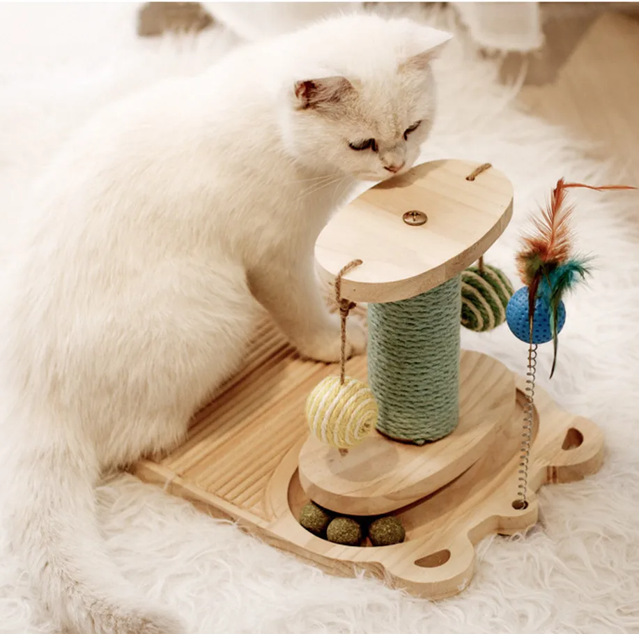 Cat Wooden Scratcher Toy