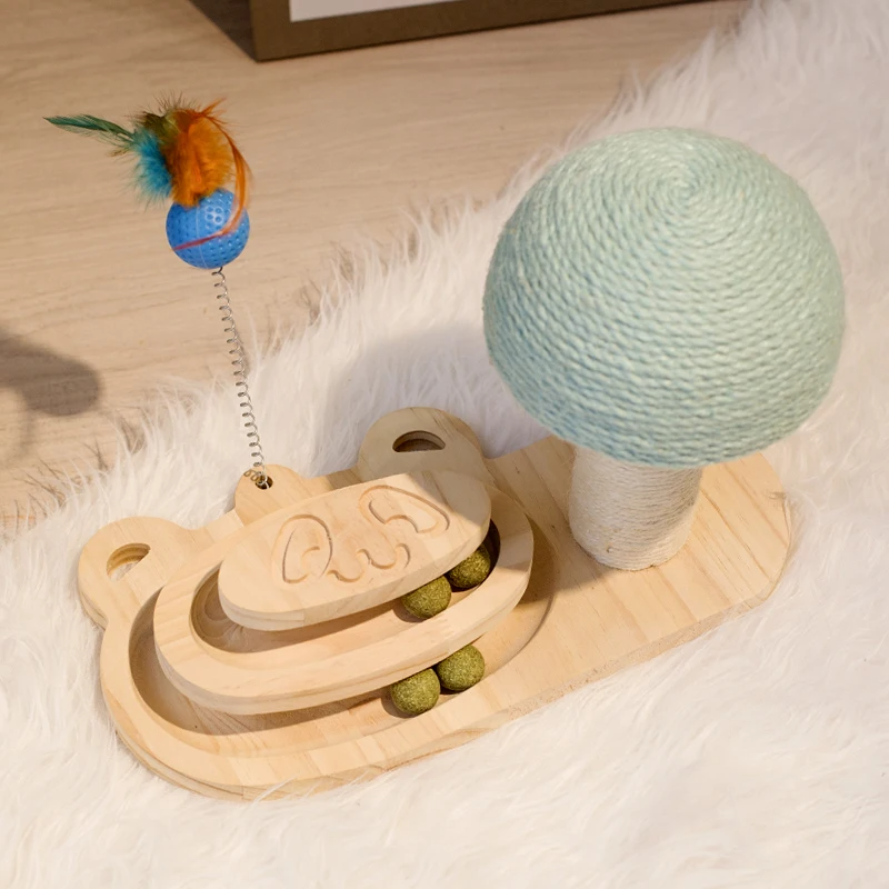 Cat Wooden Scratcher Toy