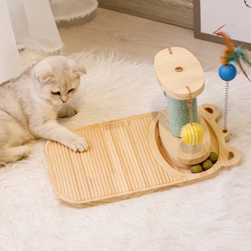 Cat Wooden Scratcher Toy