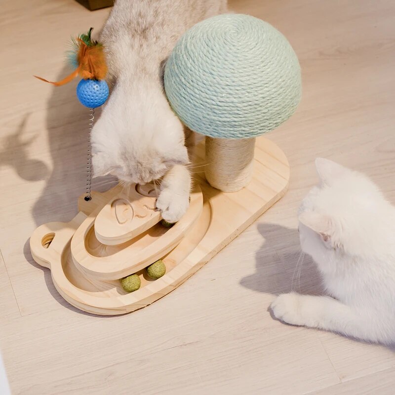 Cat Wooden Scratcher Toy