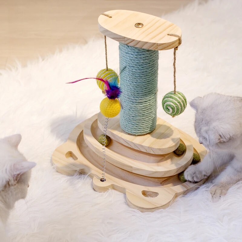 Cat Wooden Scratcher Toy