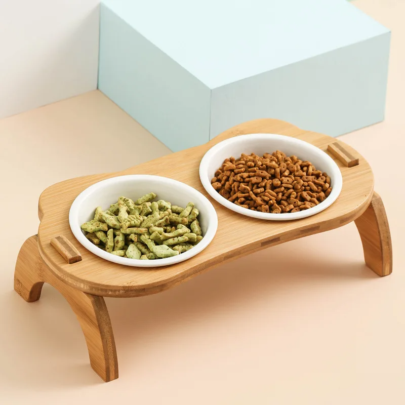 Wooden Stand Dog Bowl