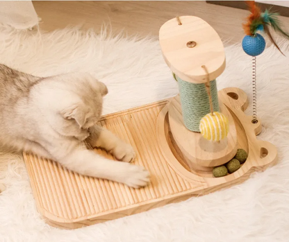 Cat Wooden Scratcher Toy