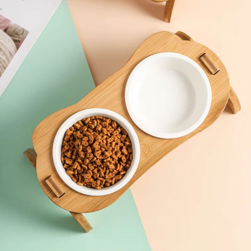 Wooden Stand Dog Bowl