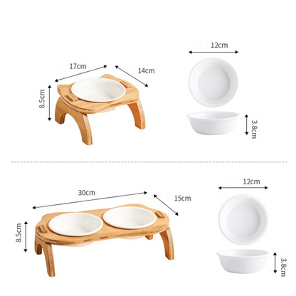 Wooden Stand Dog Bowl