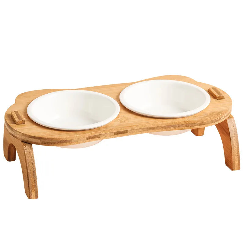 Wooden Stand Dog Bowl